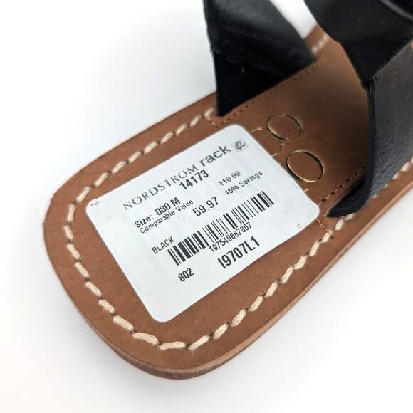 Franco Sarto Tanara Strappy Heeled Sandal Women's Leather Black Size US8 EU39 - Picture 8 of 8